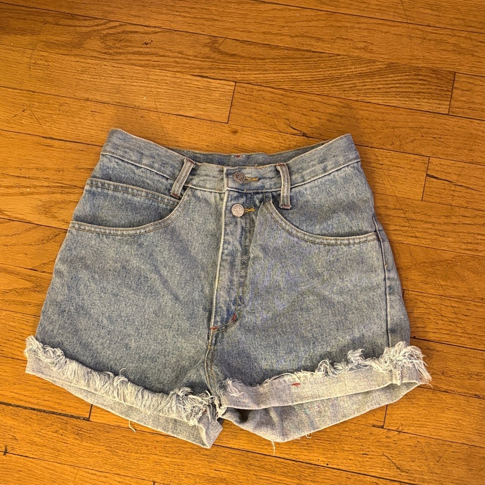 Denim Frayed Hem Women Shorts